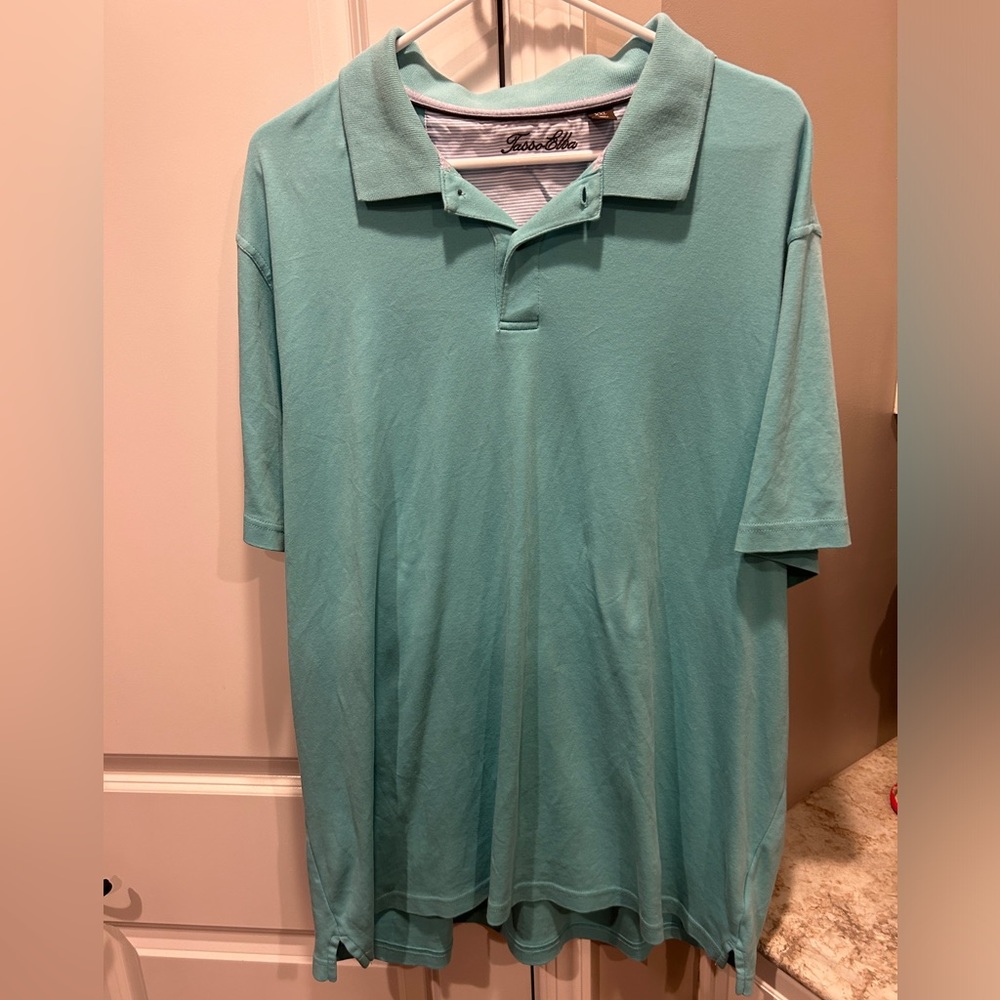 Tasso Elba Cotton Short Sleeve Collar Polo T-Shirt SZ XXL